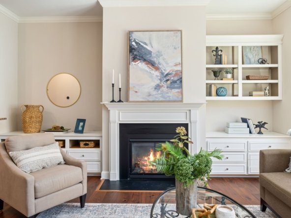 modern farmhouse living room fireplace
